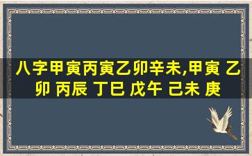 八字甲寅丙寅乙卯辛未,甲寅 乙卯 丙辰 丁巳 戊午 己未 庚申 辛酉 壬戌 癸亥